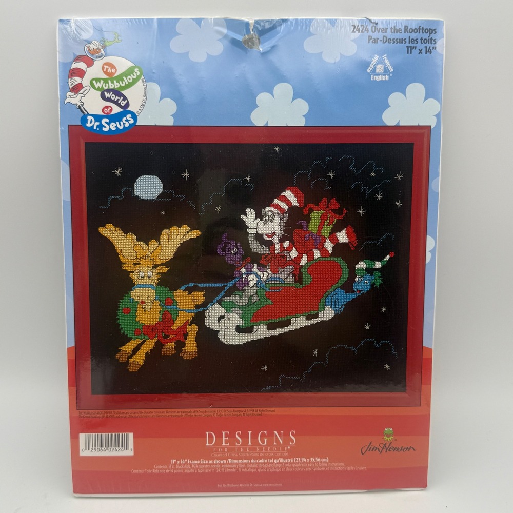 Designs For The Needle‎ Cross Stitch Kit 11x14 Dr Seuss Over The Rooftops Xmas